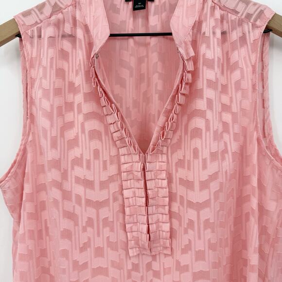 Ann Taylor Petite Sleeveless Blouse MP Pink Relaxed Lightweight Work Office Chic - Picture 5 of 11